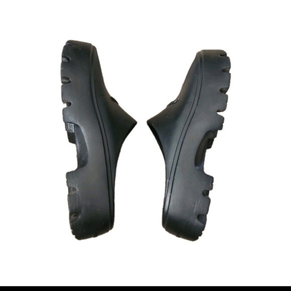 All Saints Women's Black Eclipse Flatform Logo Trendy Casual Rubber Slides 6 - Picture 8 of 14